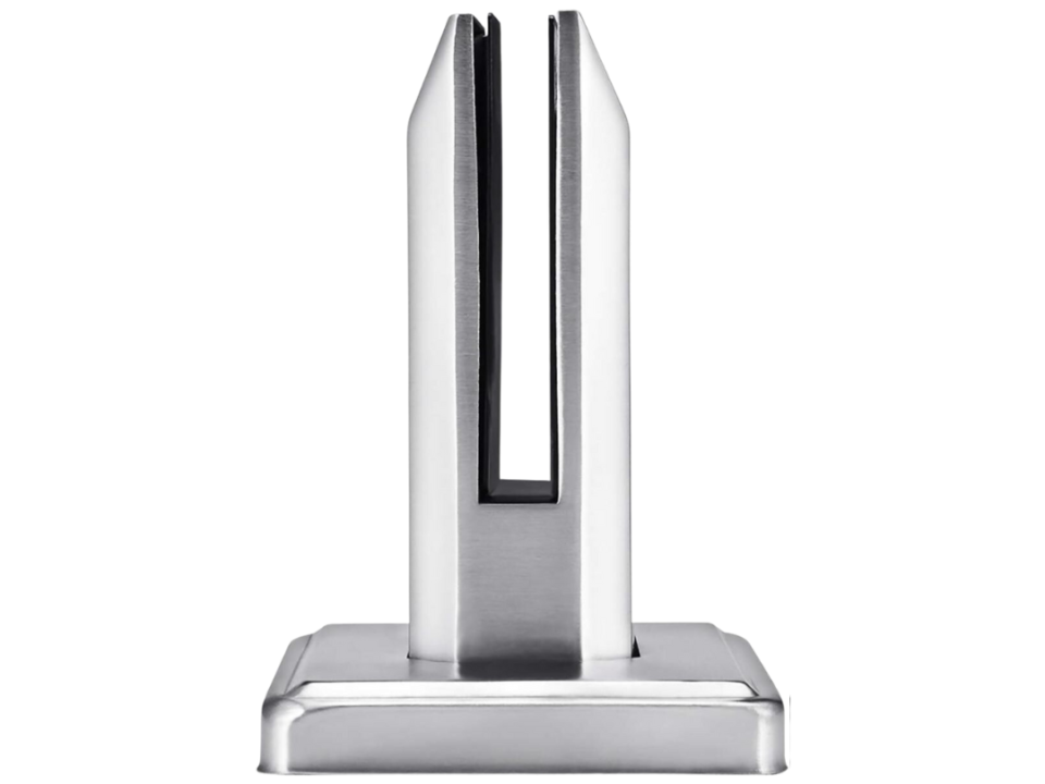 Morsetto a pavimento in acciaio inox per vetri spessore max 13 mm